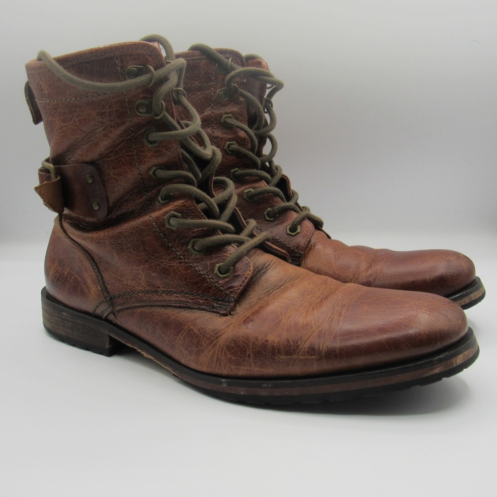 Aston Grey Rockcastle Boots Mens 10.5 Brown Leather Side Zip Buckle